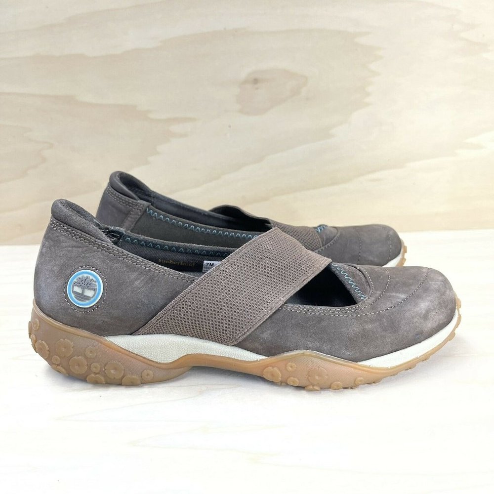 Timberland Womens Brown Leather Mary Jane Slip On Comfort Shoes 29646 Size 7M